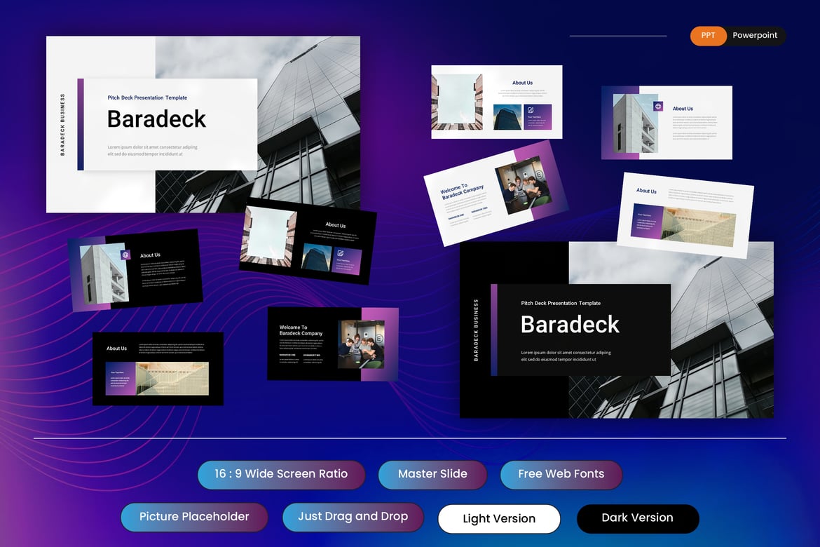 Template Presentasi Baradeck - Solusi PowerPoint untuk Pitch Deck Anda