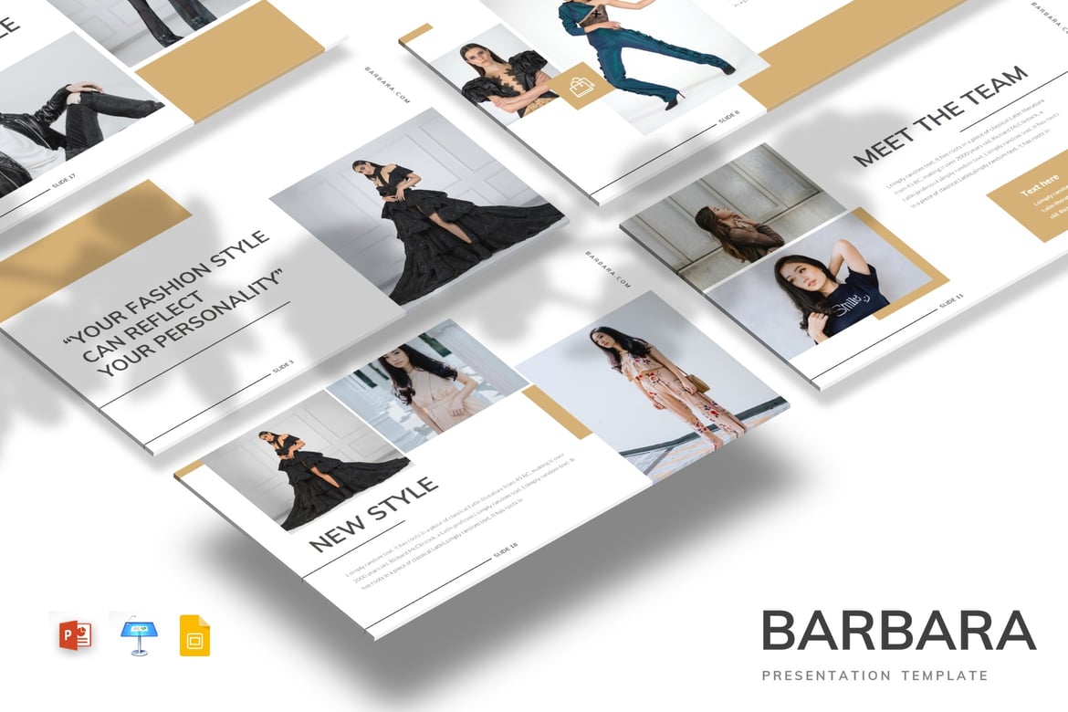 Template Presentasi Barbara - PowerPoint, Google Slides, dan Keynote yang Elegan