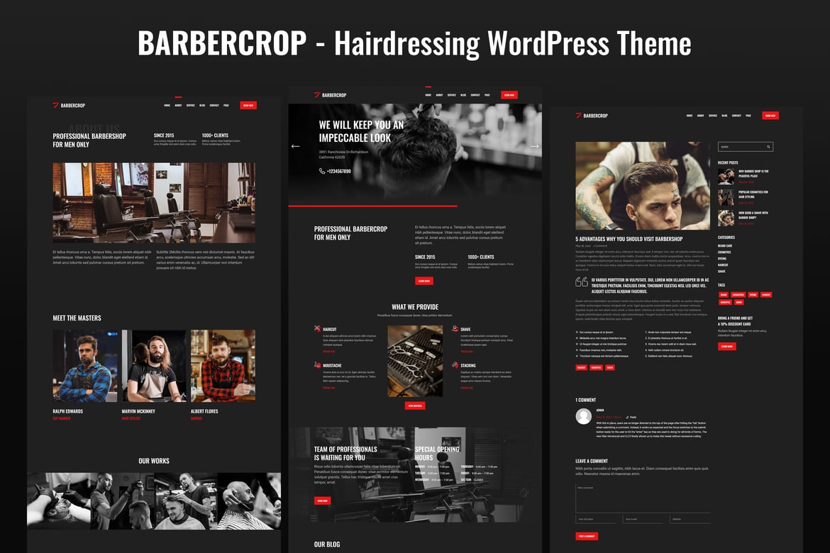 Barbercrop – Tema WordPress Keren untuk Jasa Rambut