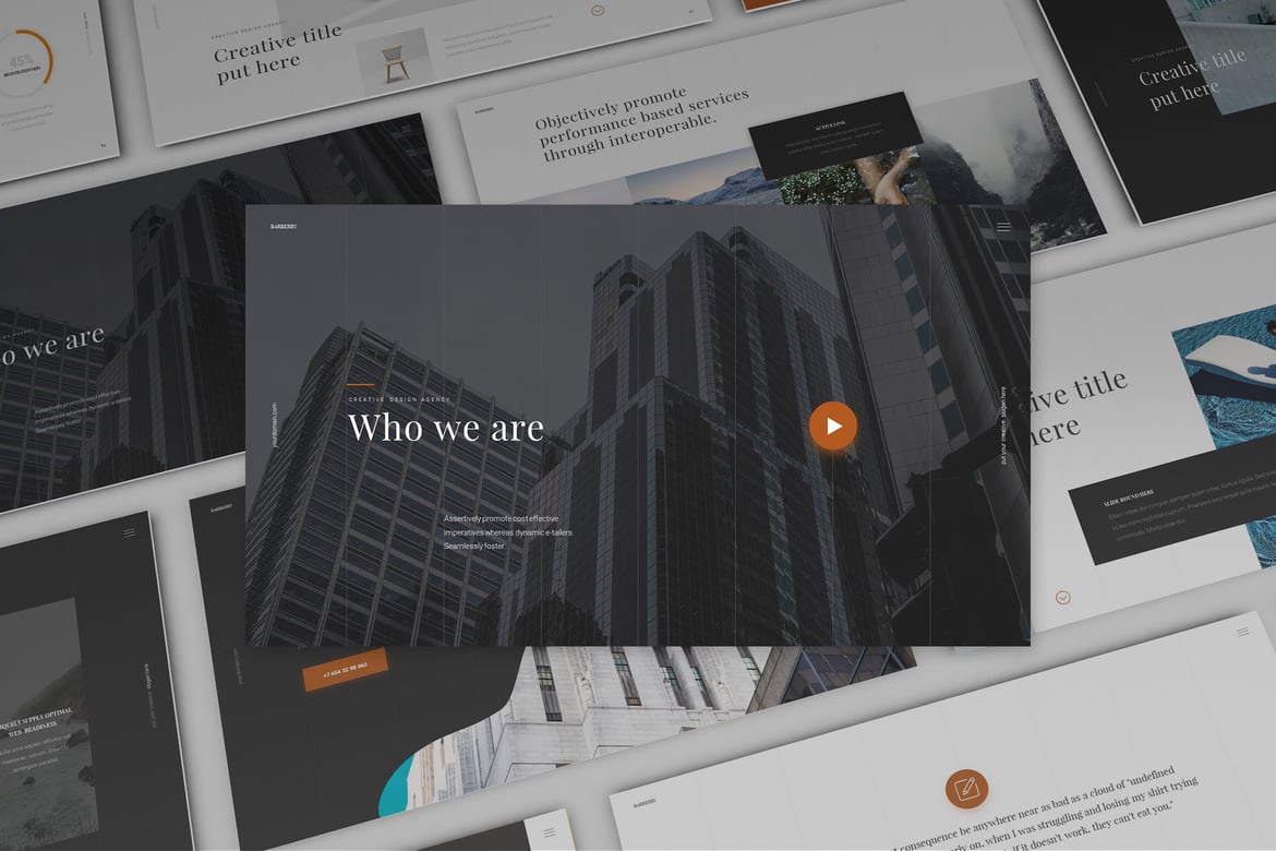 Template Presentasi PowerPoint Barberry yang Modern dan Profesional
