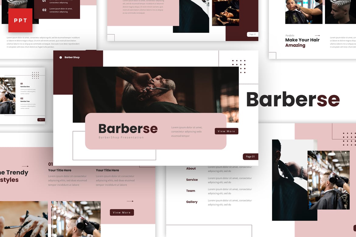 Template PowerPoint Barberse — Solusi Presentasi untuk Barber Shop Anda
