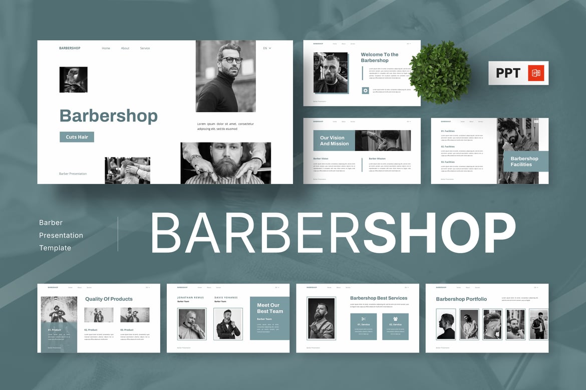 Template Presentasi Barbershop yang Menarik dan Profesional