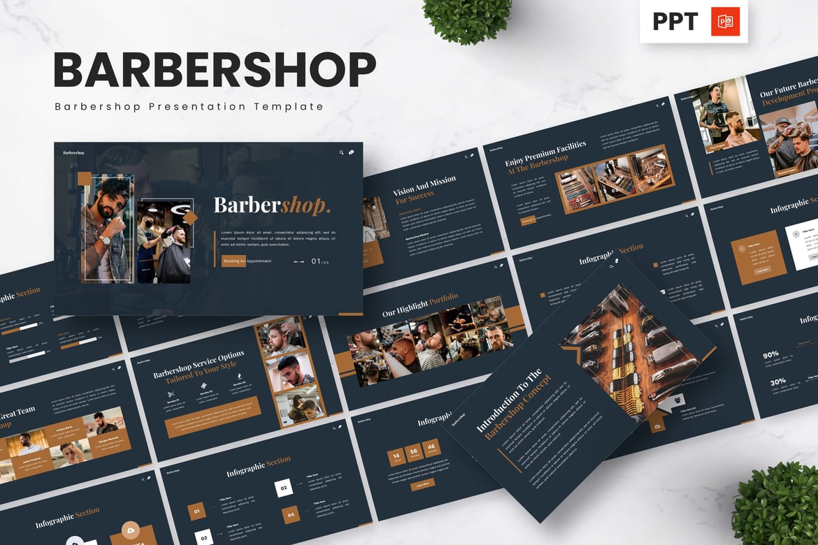 Template Presentasi Barbershop - Powerpoint yang Menarik dan Stylish