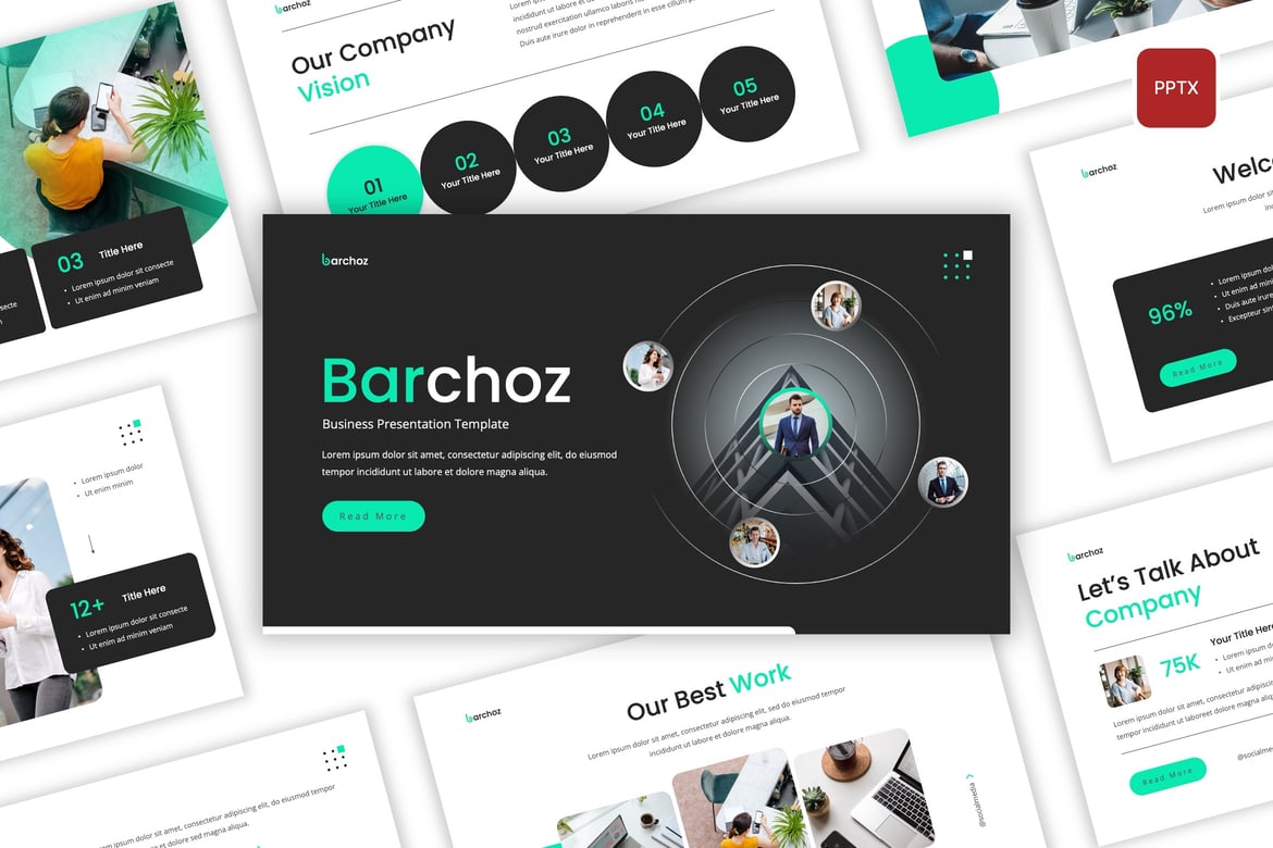 Barchoz - Template PowerPoint Bisnis Modern dan Kreatif