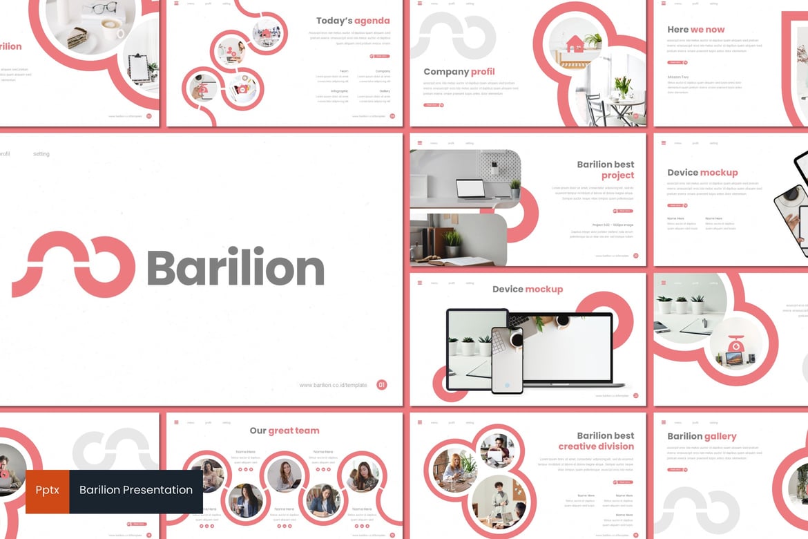 Barilion - Template PowerPoint Kreatif dan Minimalis