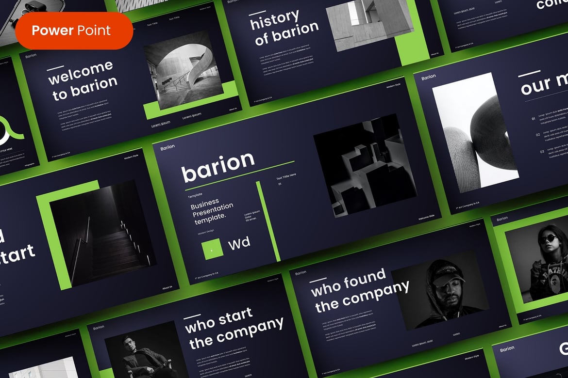 Template PowerPoint Bisnis Barion yang Menarik dan Profesional