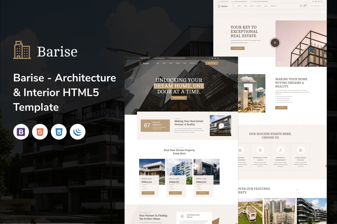 Barise - Template Website Arsitektur & Interior Modern