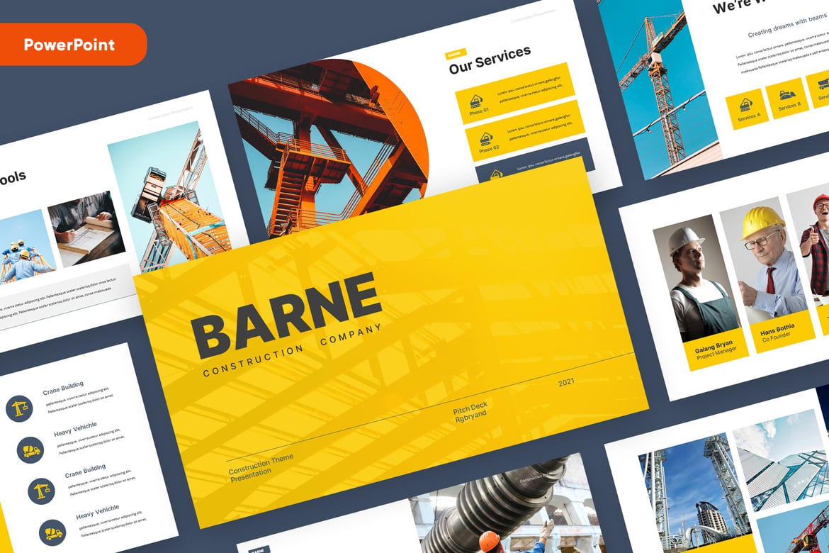 Template PowerPoint BARNE - Solusi Presentasi Profesional untuk Sektor Konstruksi