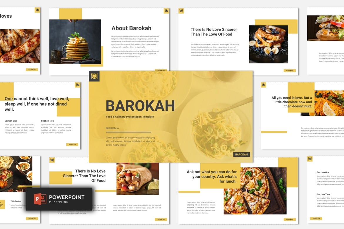 Template Presentasi Barokah - Powerpoint untuk Makanan & Kuliner