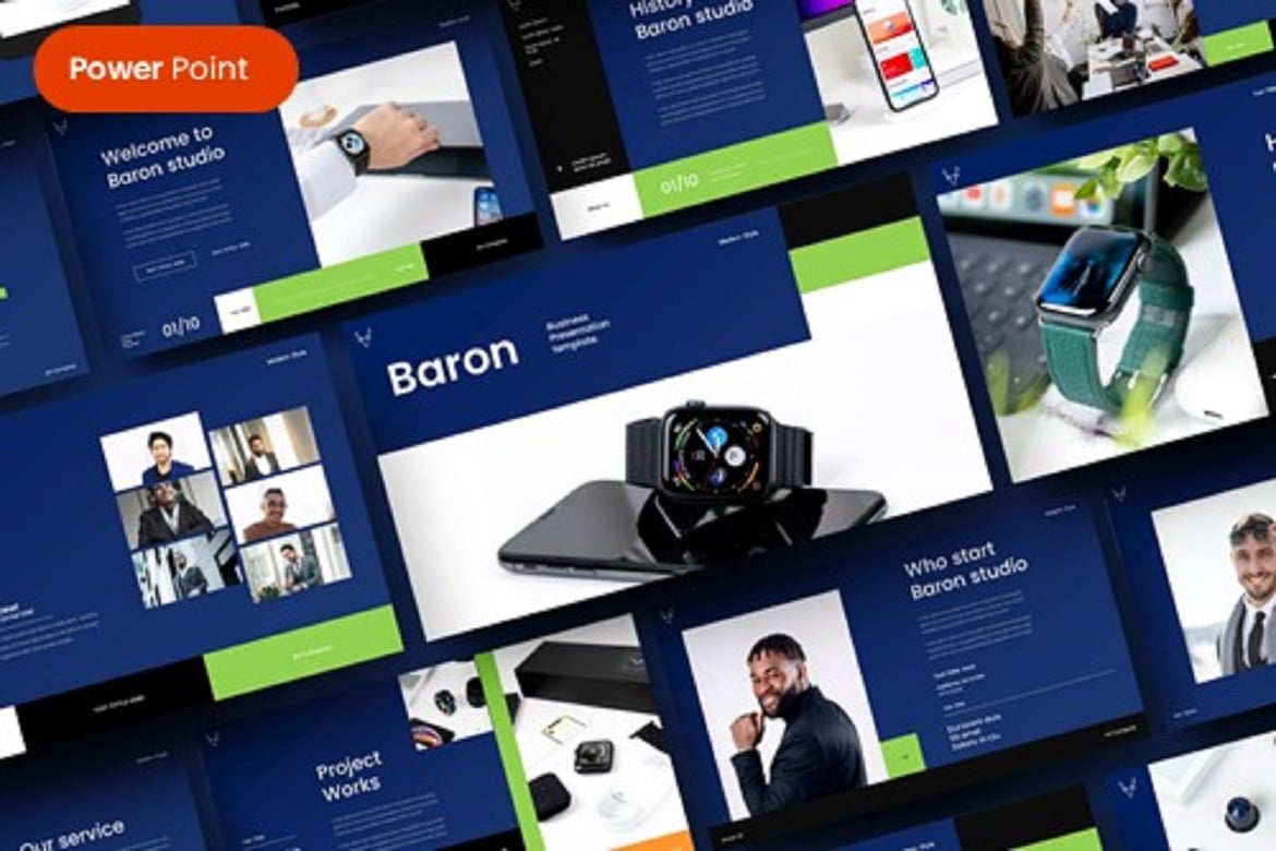 Template Presentasi PowerPoint Baron untuk Bisnis yang Profesional