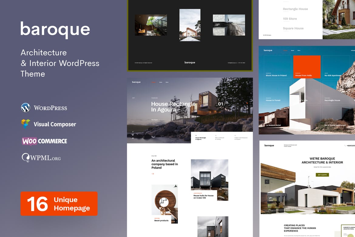 Tema WordPress Baroque - Solusi Kreatif untuk Arsitektur & Desain Interior