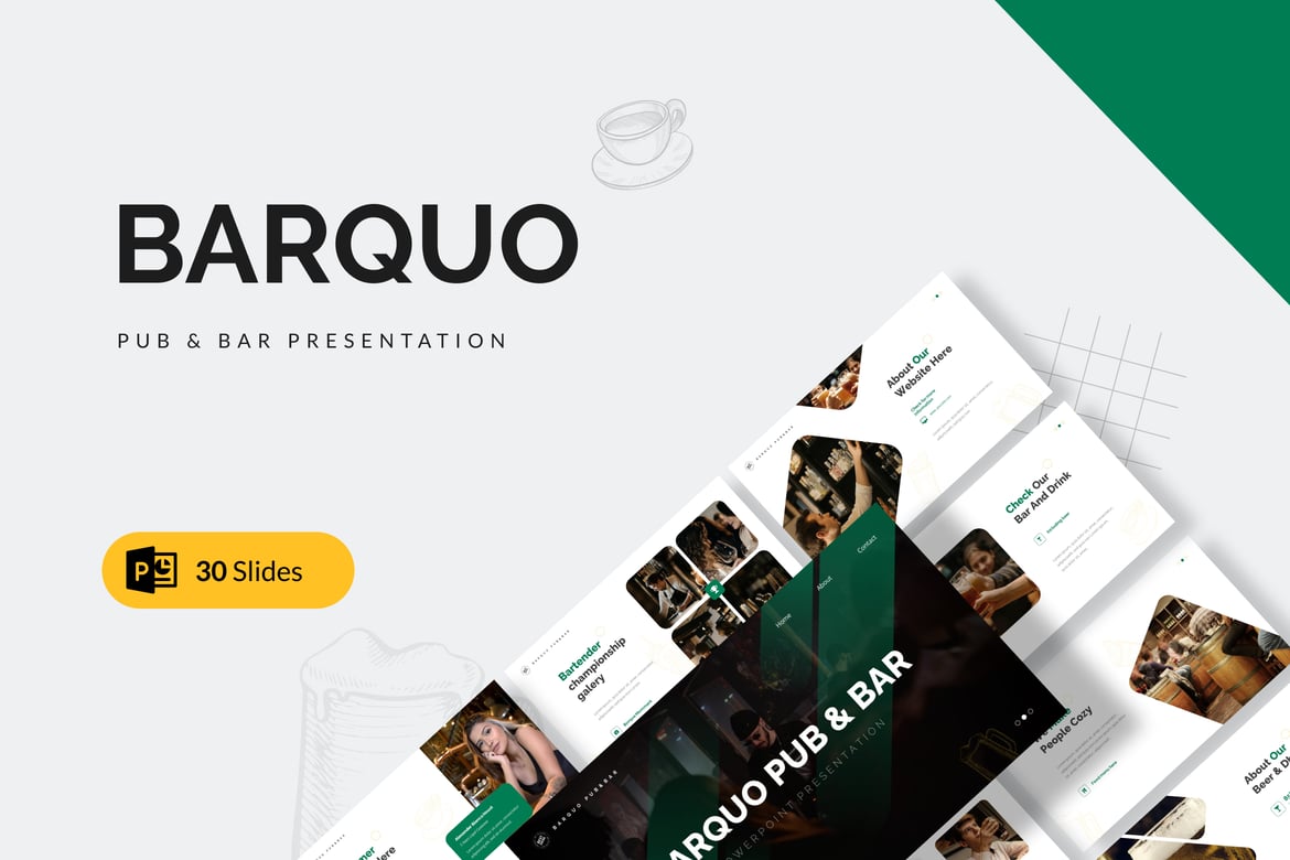 Template PowerPoint Barquo – Presentasi Menarik untuk Pub & Bar Anda