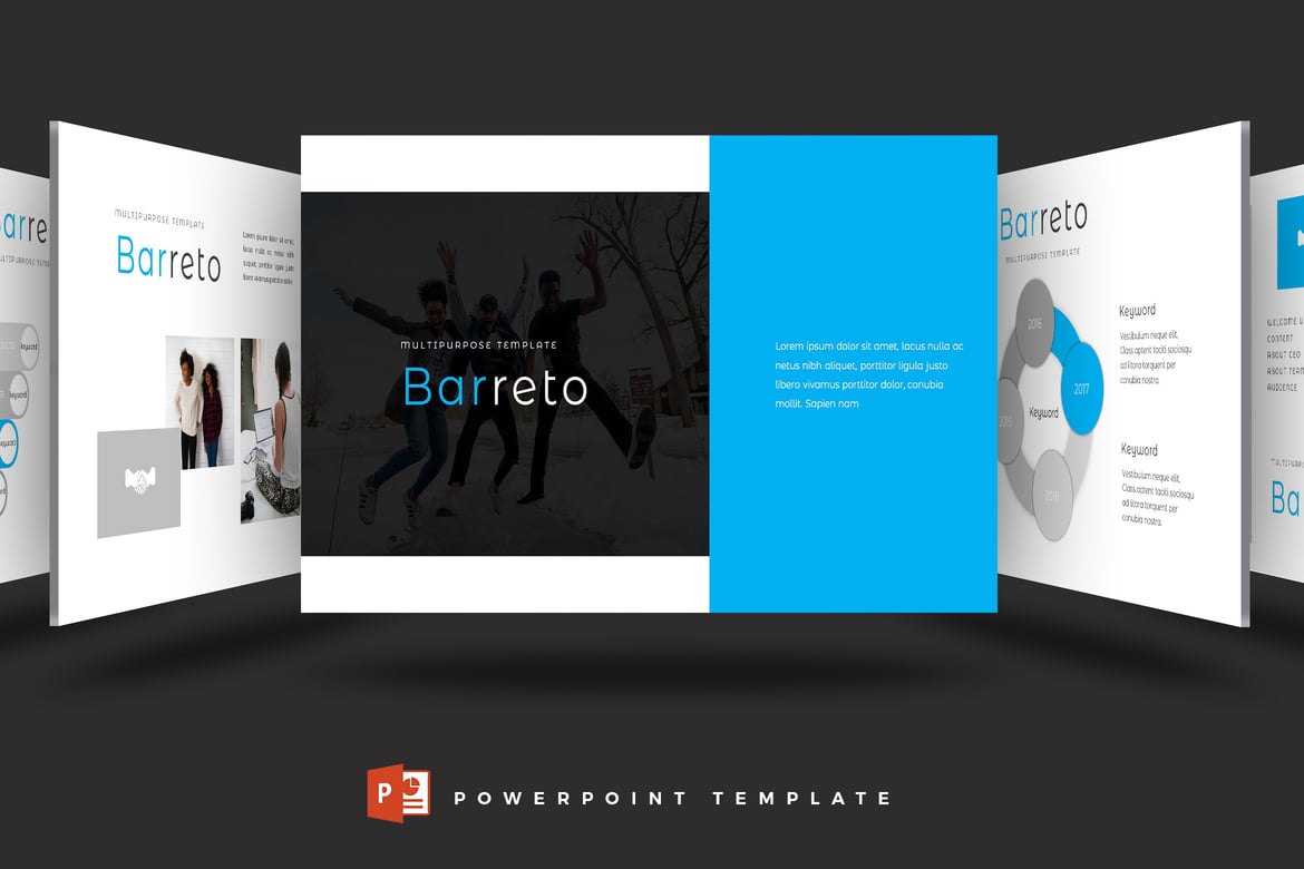 Template Presentasi PowerPoint Barreto yang Menarik