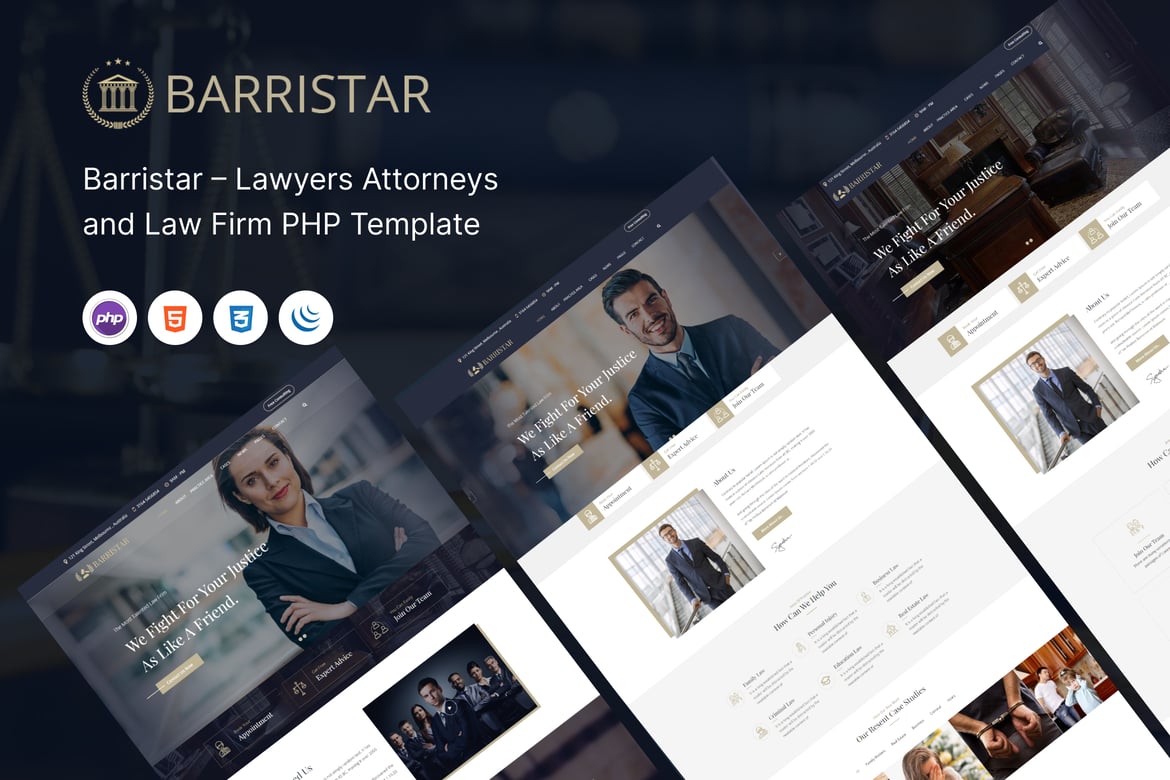 Barristar – Template Website Pengacara dan Firma Hukum Modern