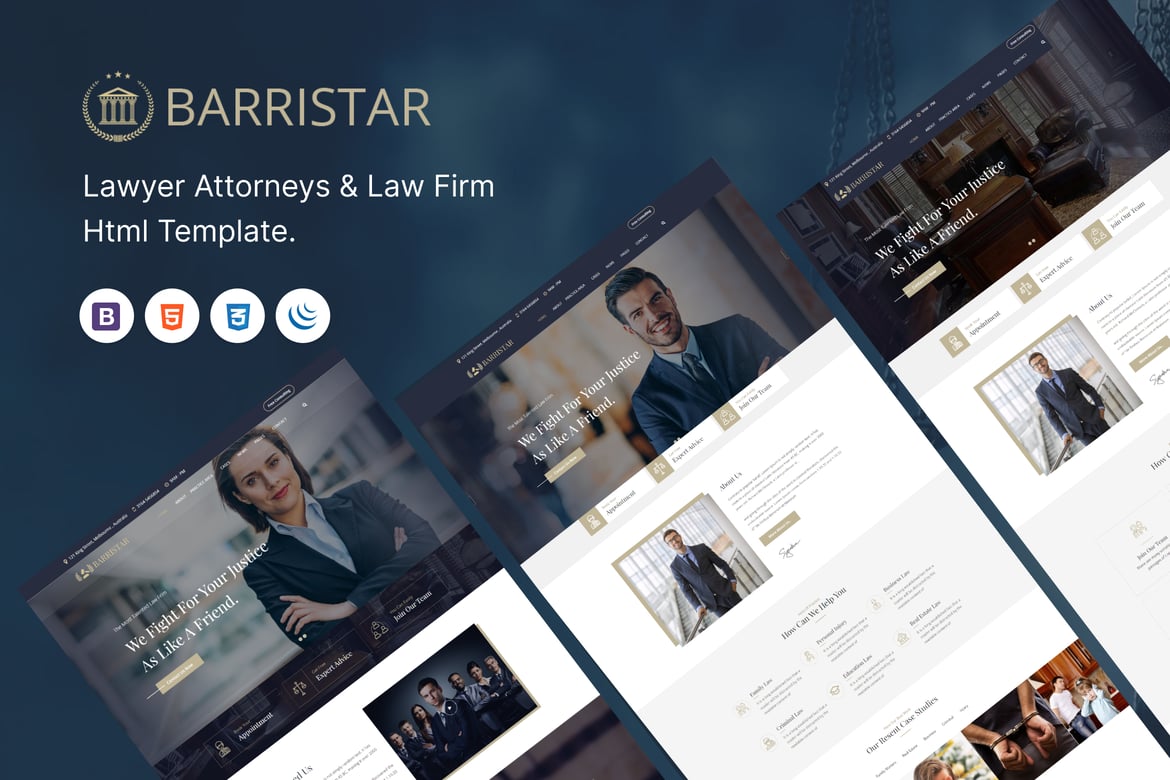 Barristar – Template Website untuk Pengacara dan Firma Hukum Modern