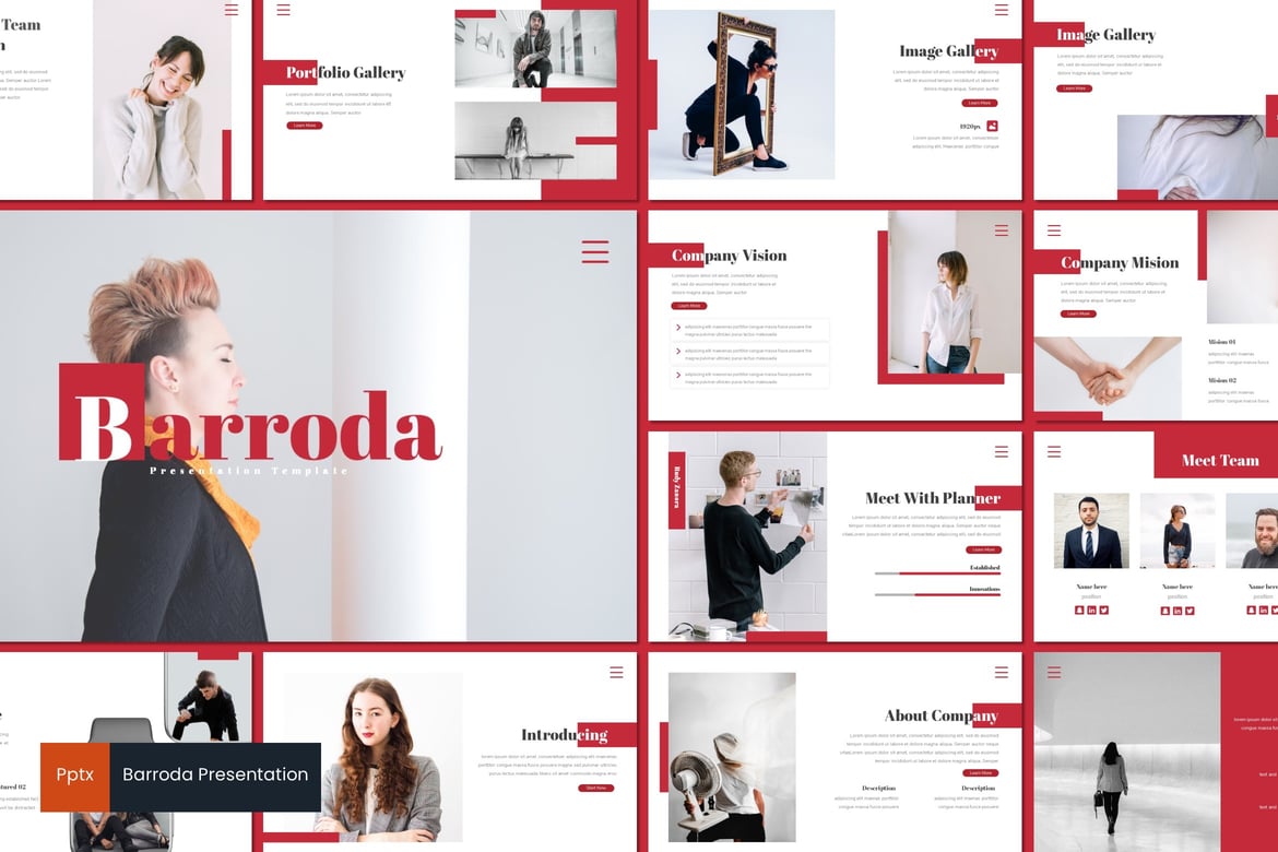 Barroda - Template Presentasi PowerPoint Modern dan Kreatif
