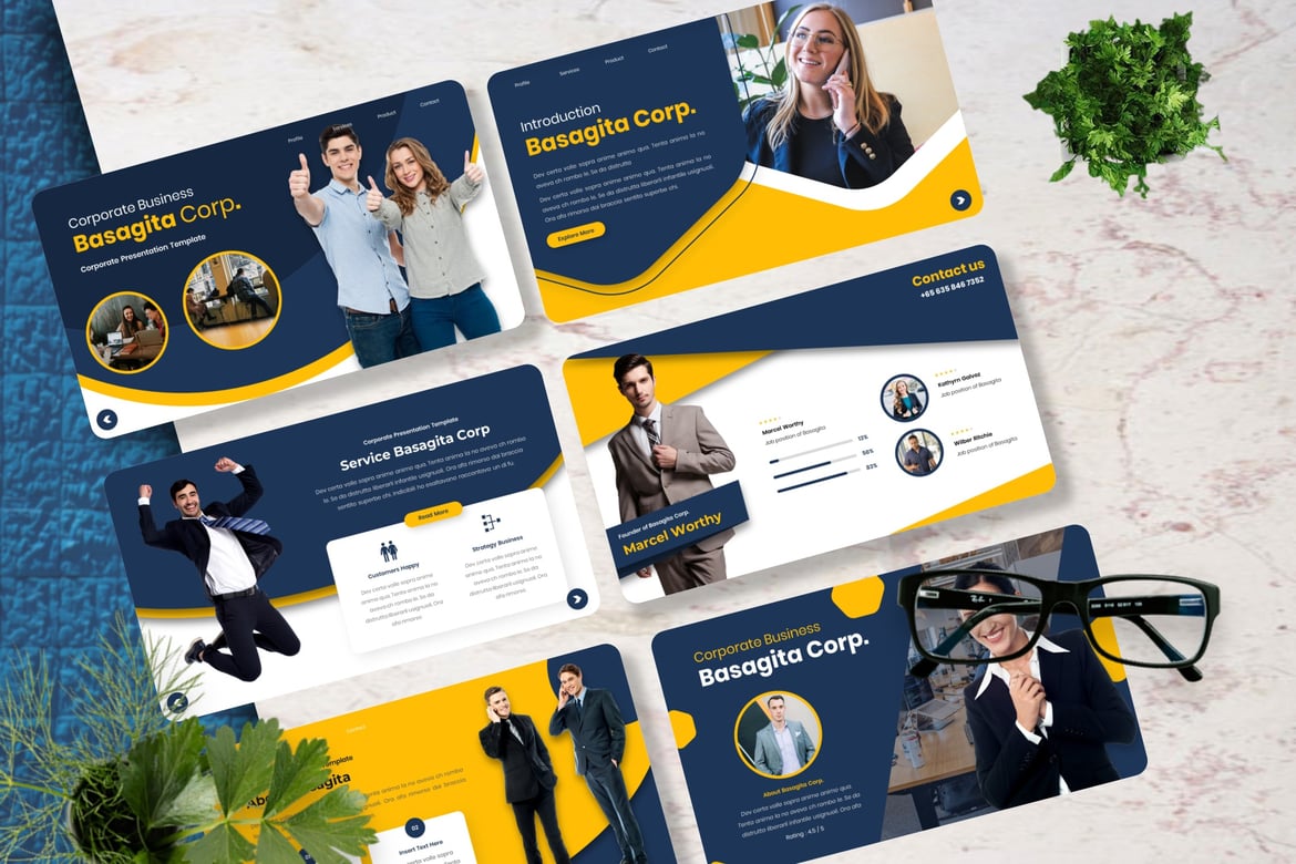 Basagita - Template Powerpoint Korporat yang Menarik
