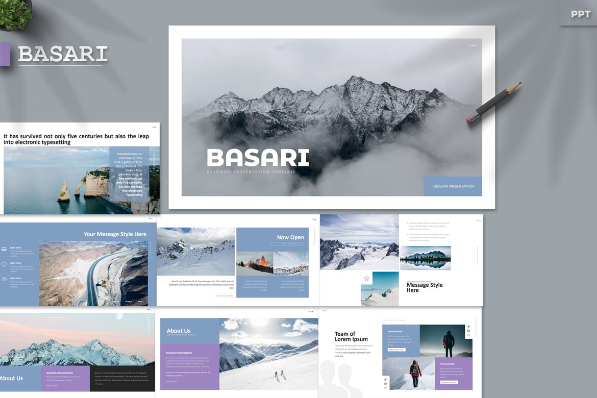 Basari - Template PowerPoint Kreatif untuk Presentasi Menarik