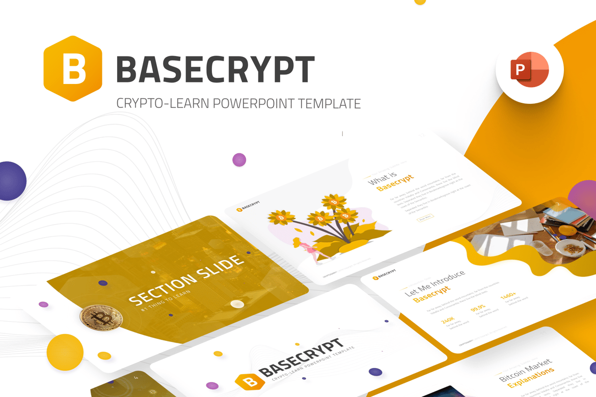Template PowerPoint Basecrypt Crypto Learn yang Menarik dan Fungsional