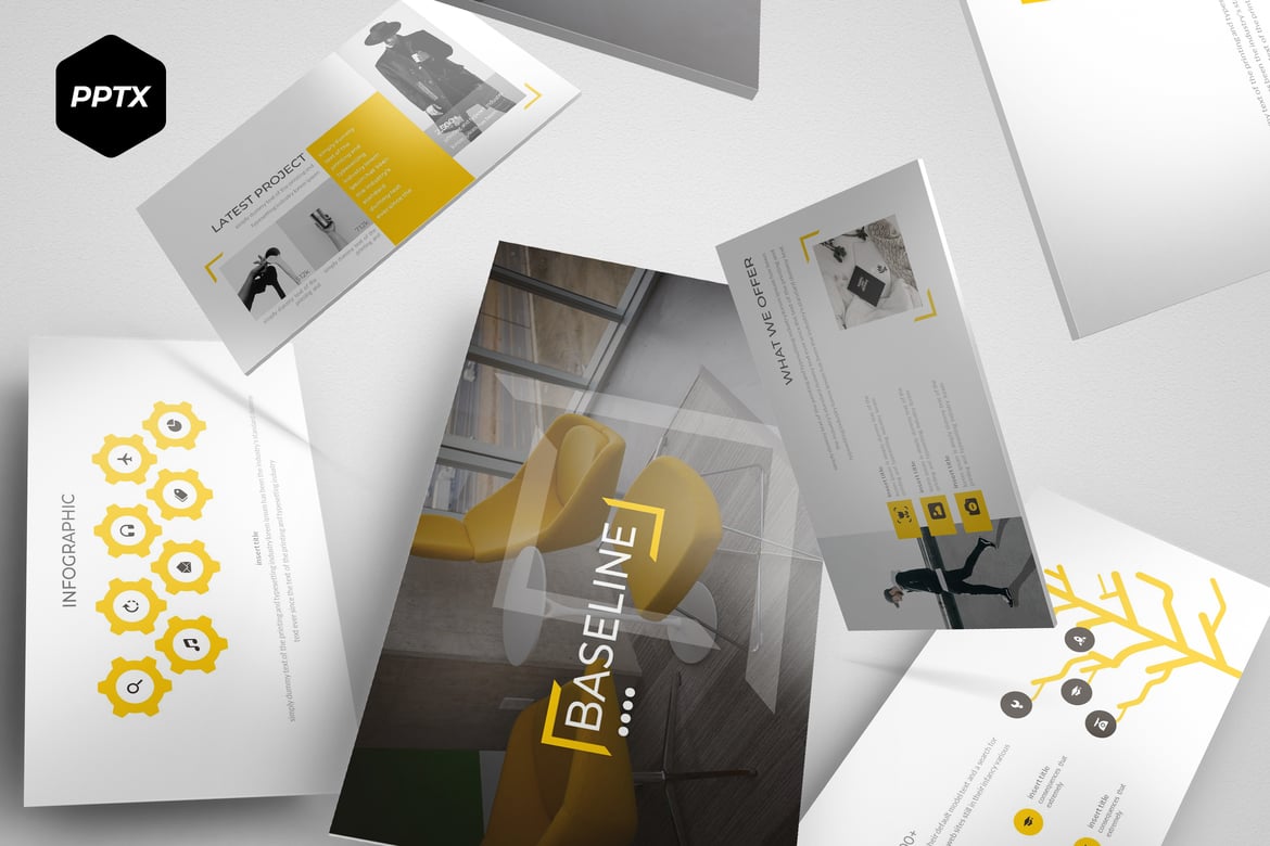 Template PowerPoint Baseline - Presentasi Profesional dengan 5 Variasi Warna