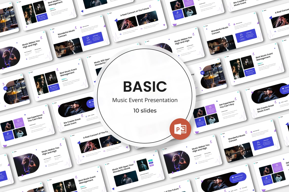 Template Presentasi PowerPoint Musik yang Menarik dan Kreatif