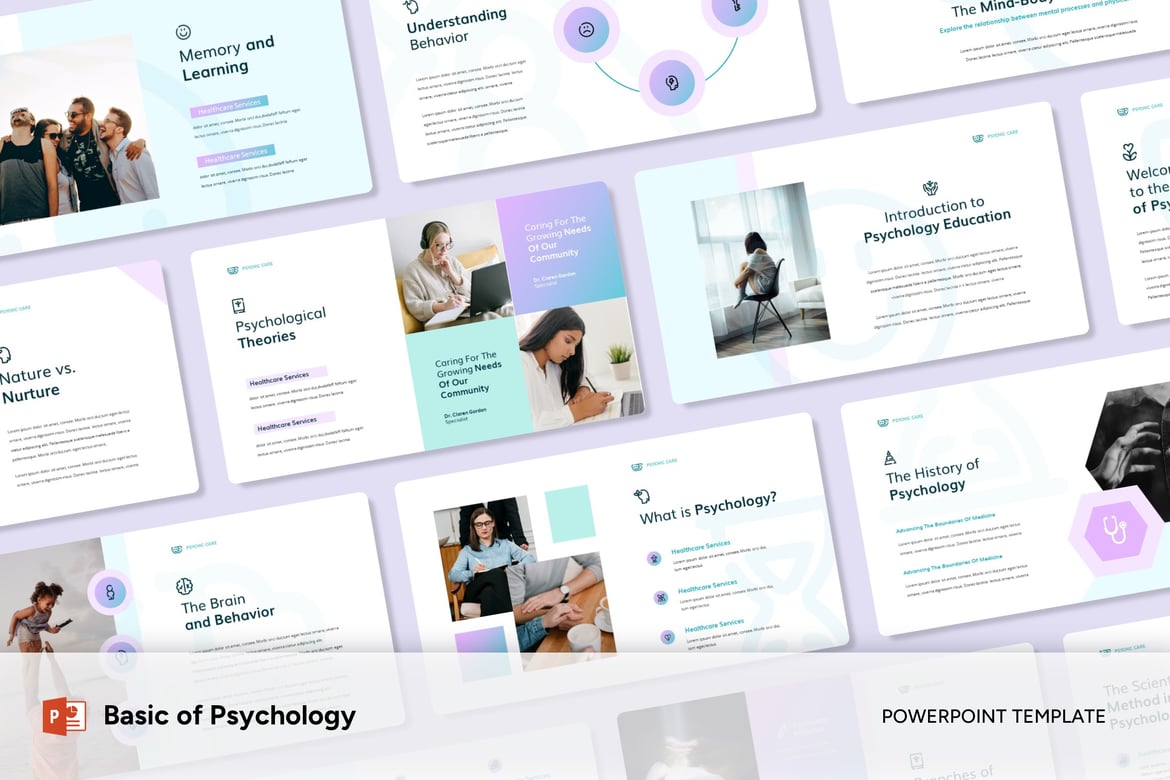 Template PowerPoint Psikologi Dasar yang Menarik dan Profesional