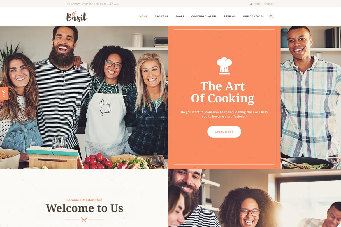 Basil - Tema WordPress Modern untuk Kelas Memasak dan Workshop