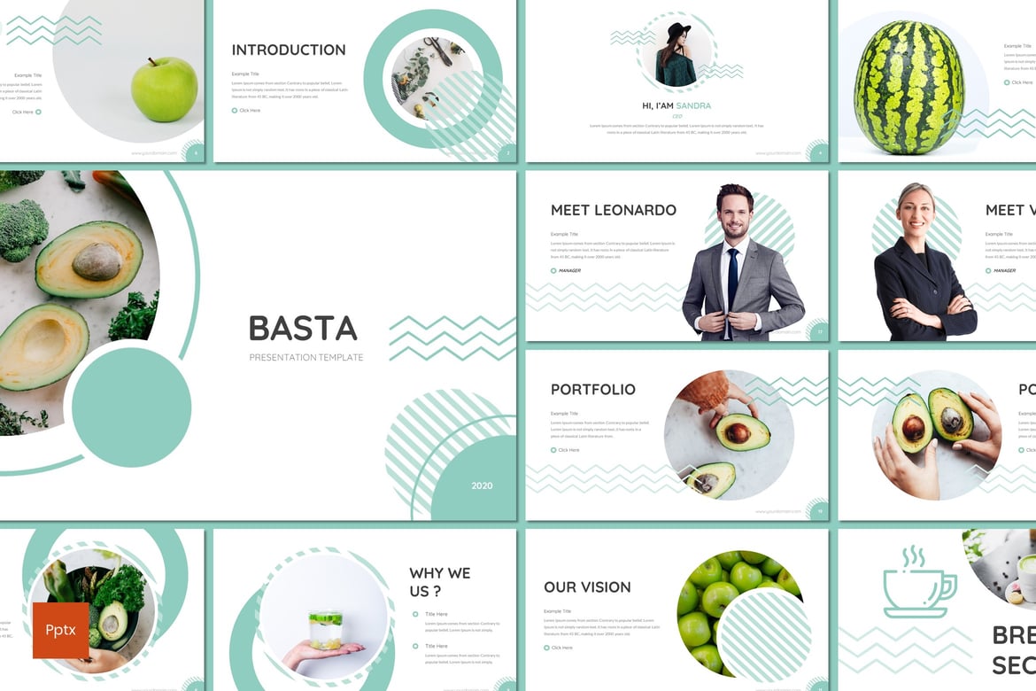 Basta - Template Powerpoint Buah yang Kreatif dan Minimalis