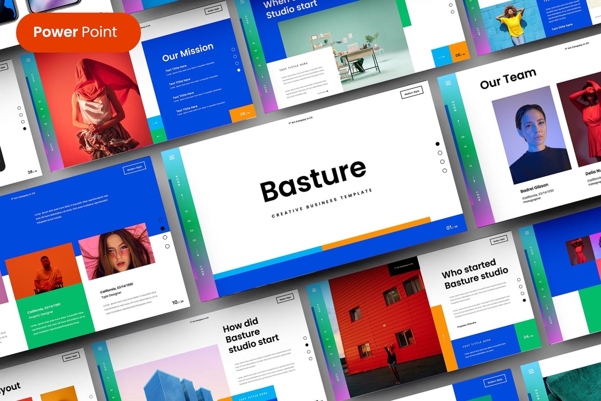 Basture – Template PowerPoint Bisnis yang Menarik