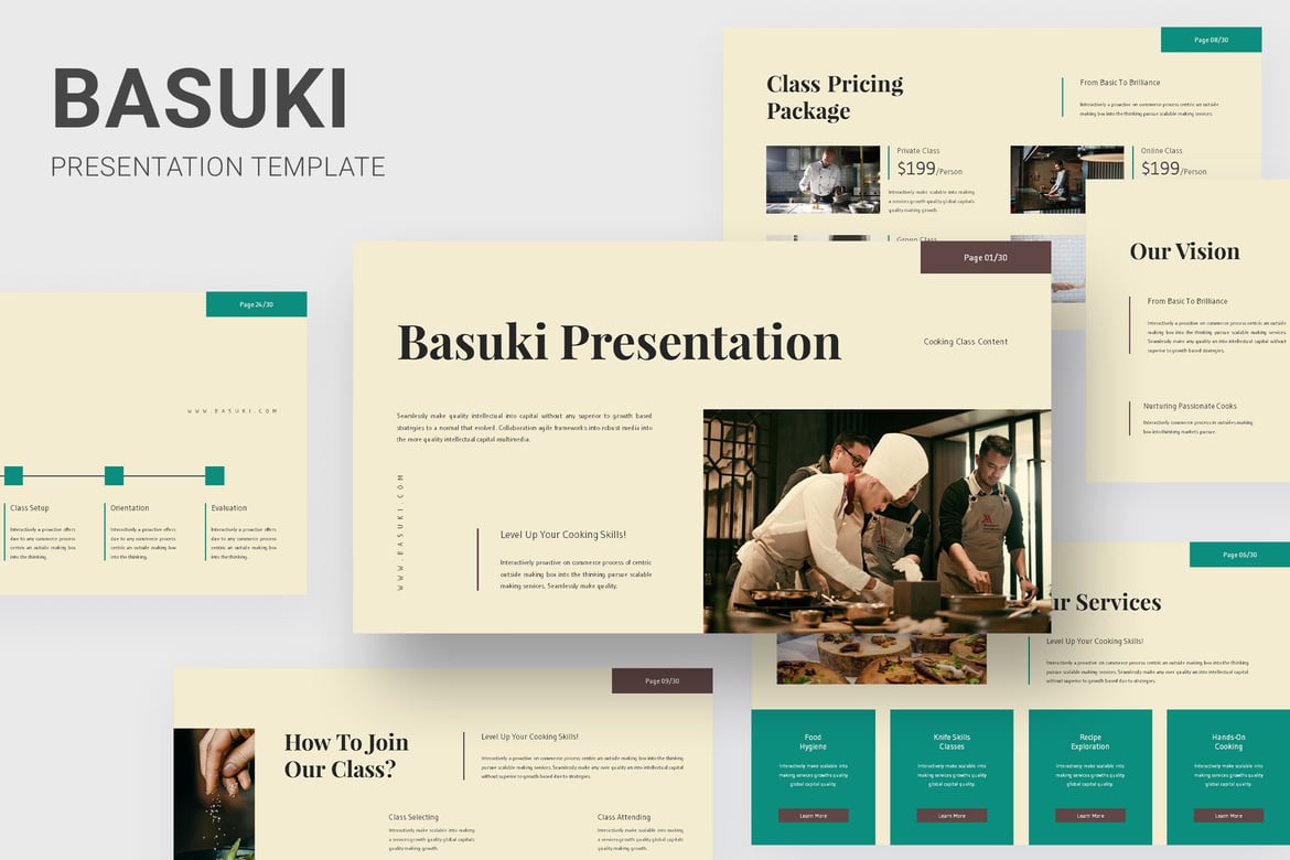Template Presentasi Memasak Basuki - Powerpoint yang Menarik
