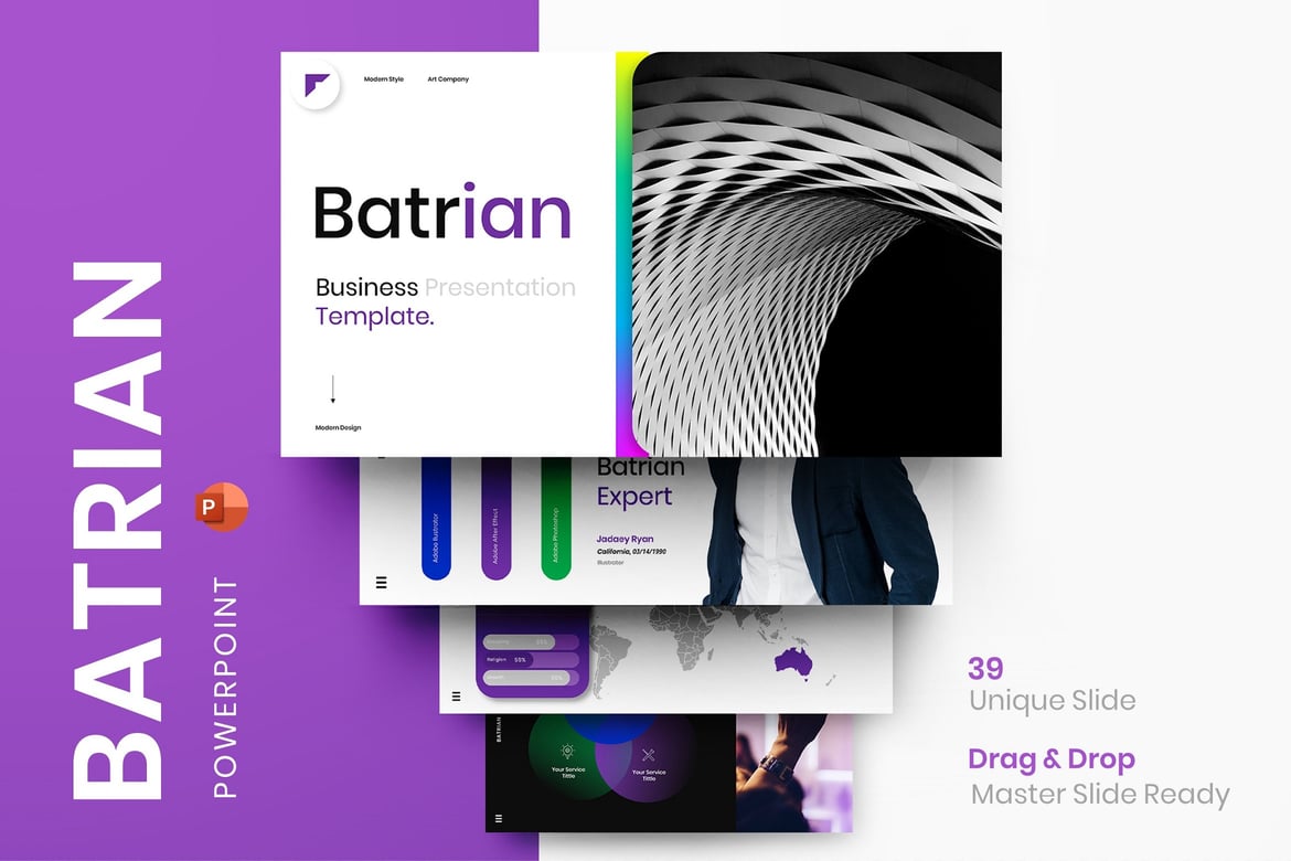 Template PowerPoint Bisnis Batrian – Solusi Presentasi Kreatif Anda