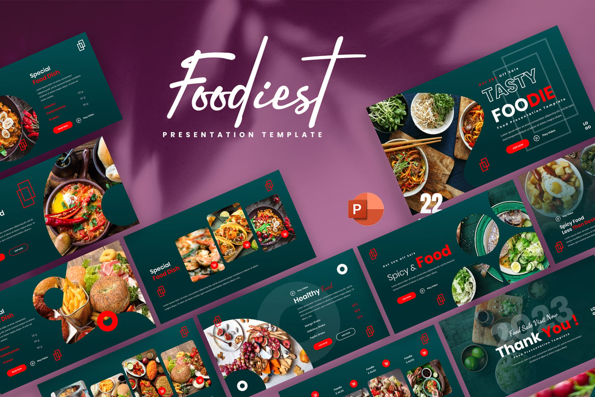 Template Presentasi PowerPoint Baty Food yang Menarik