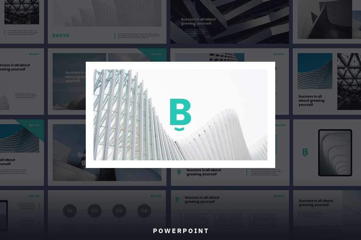 Template Powerpoint Korporat BAUSS - Solusi Presentasi Profesional