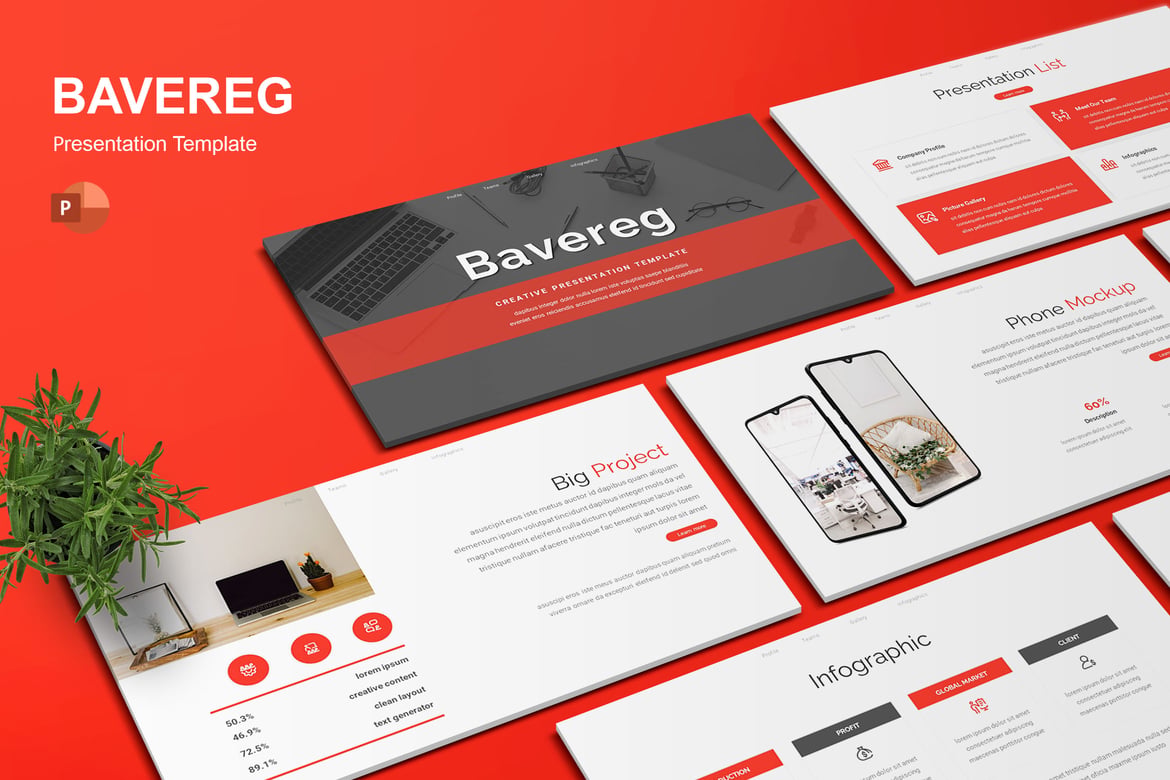 Template Presentasi PowerPoint Bavereg yang Menarik