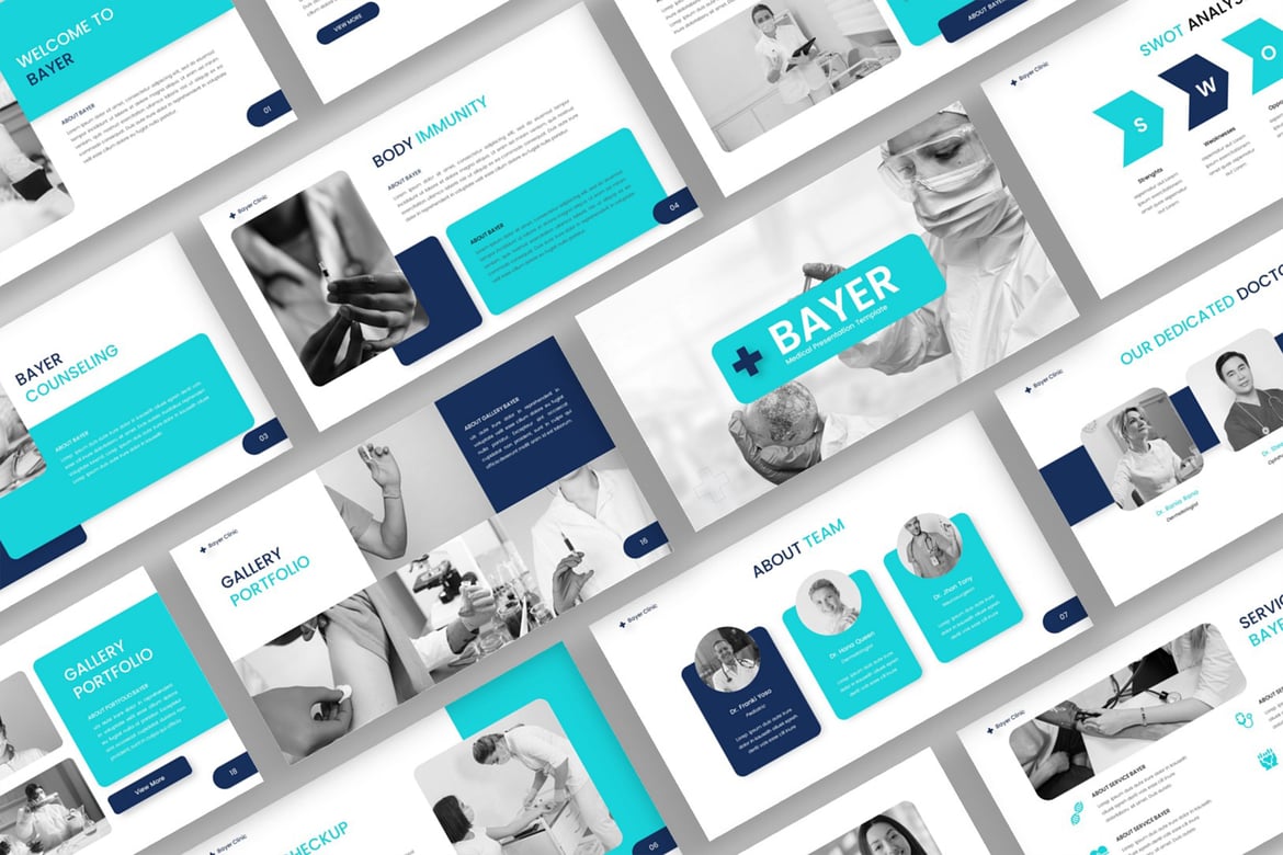 Template PowerPoint Medis Bayer yang Menarik dan Profesional