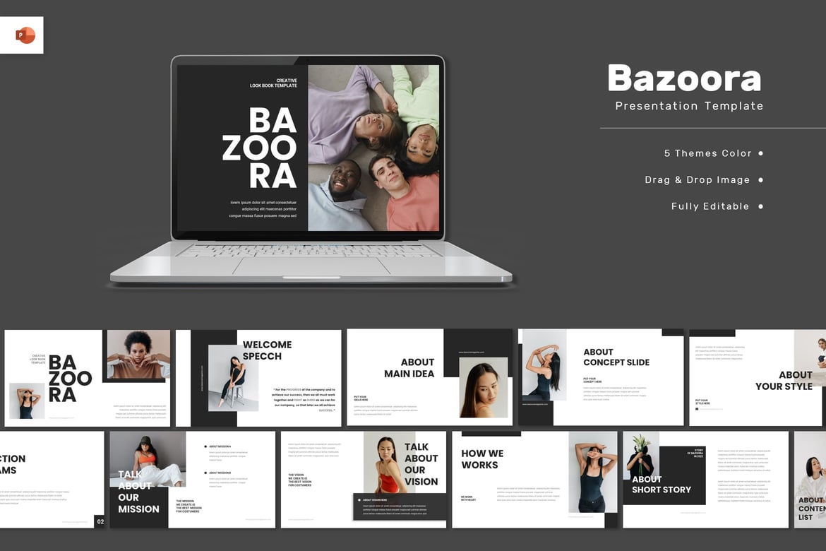 Bazoora - Template Presentasi PowerPoint yang Menarik