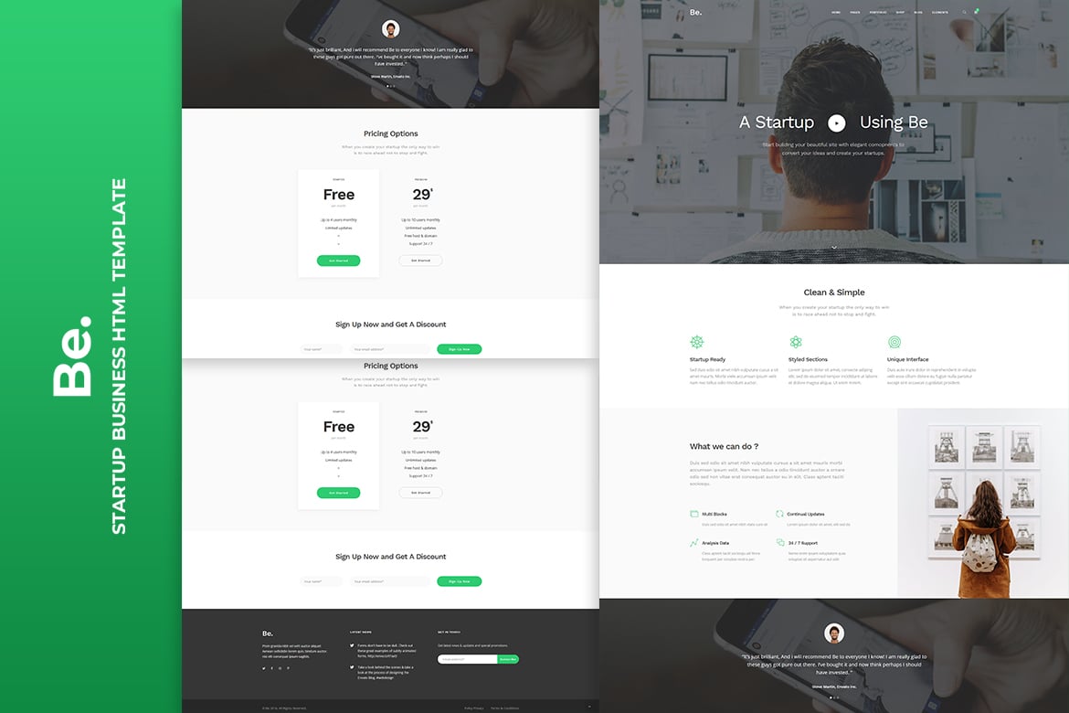 Be - Template Website Startup Modern dan Kreatif