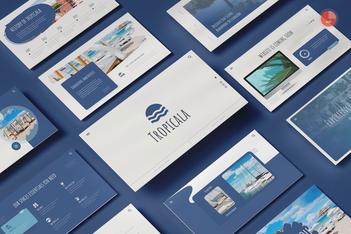 Template Presentasi PowerPoint Pantai Club & Lounge Bar yang Menakjubkan
