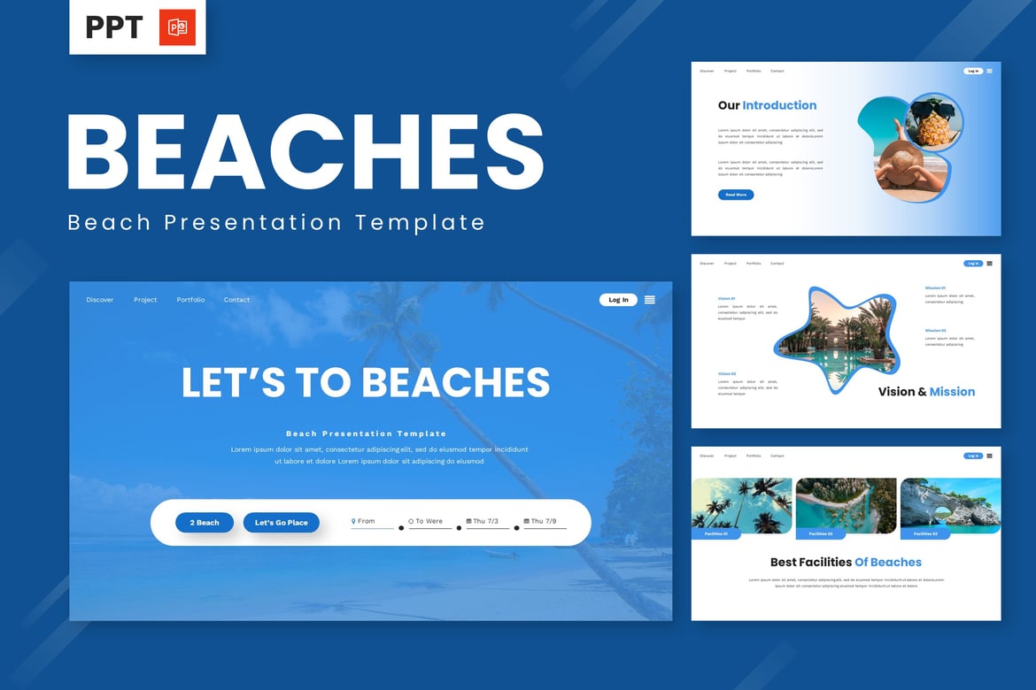Template Powerpoint Pantai yang Menawan untuk Presentasi Anda