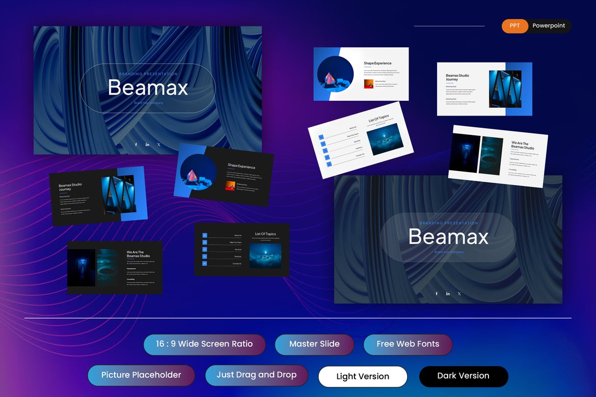 Template Presentasi PowerPoint Beamax - Branding Perusahaan Anda dengan Elegan
