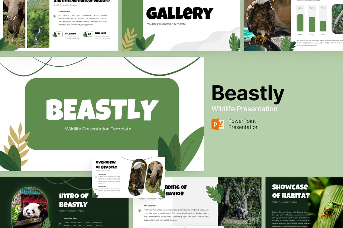 Beastly - Template Presentasi Satwa Liar yang Menarik