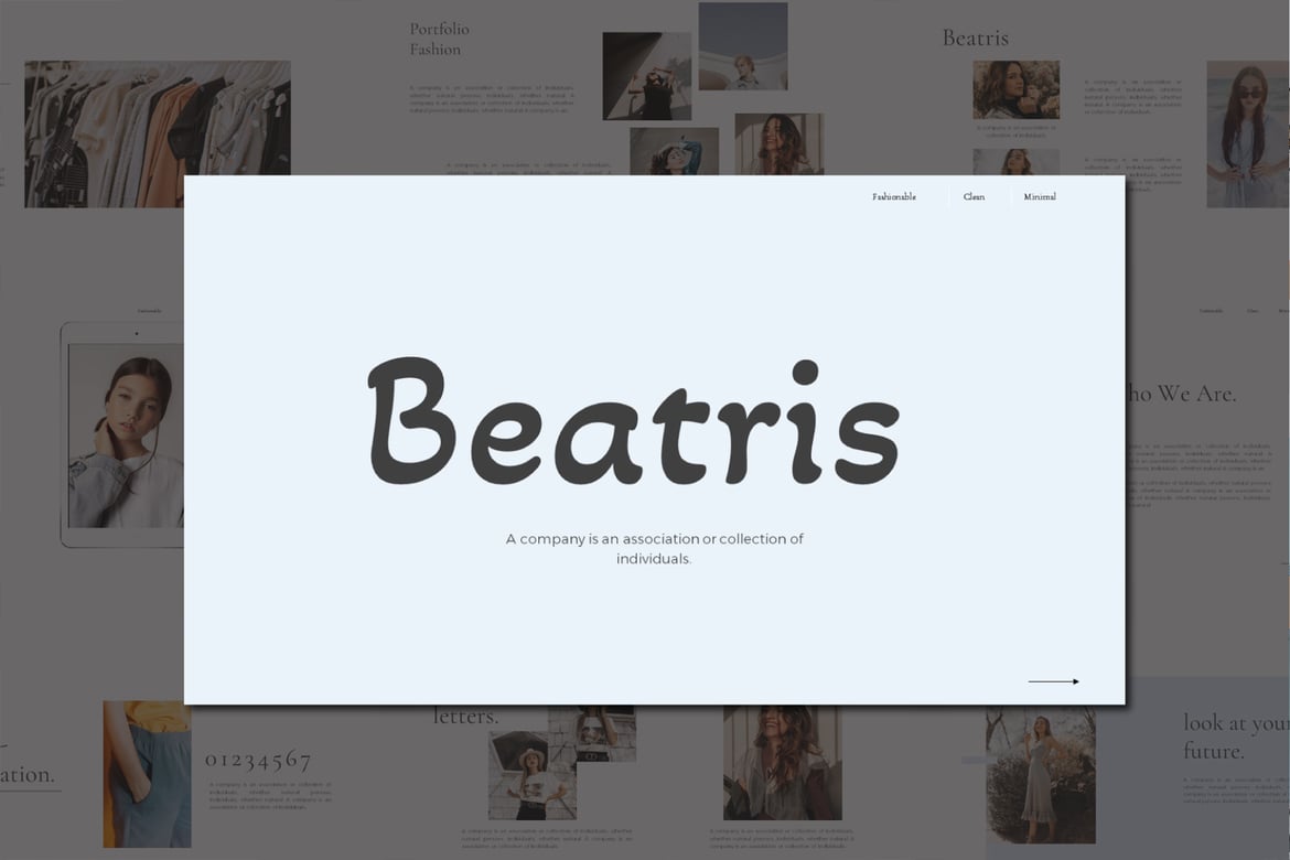 Template Presentasi Powerpoint Beatris Fashion yang Menarik