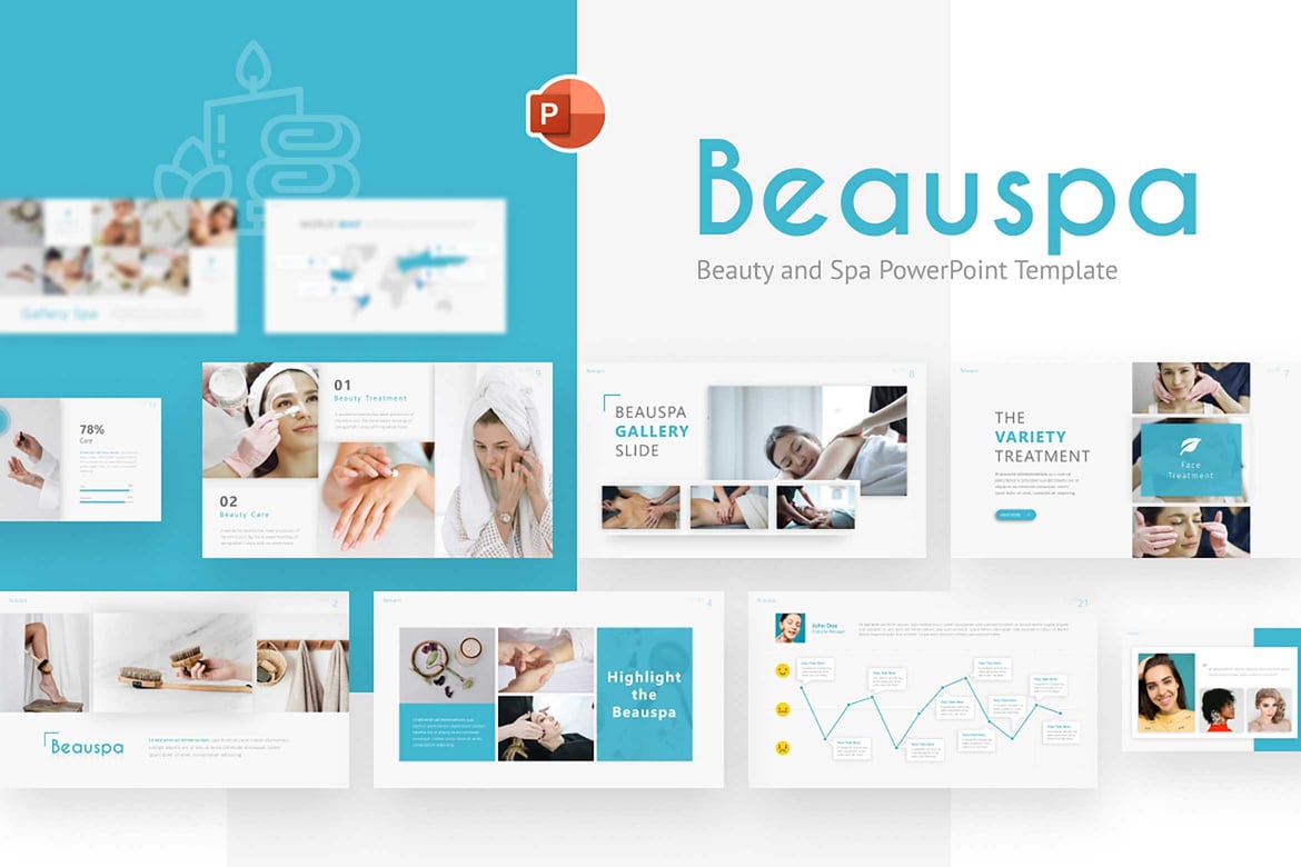 Template Powerpoint Beauspa Beauty Modern yang Menawan