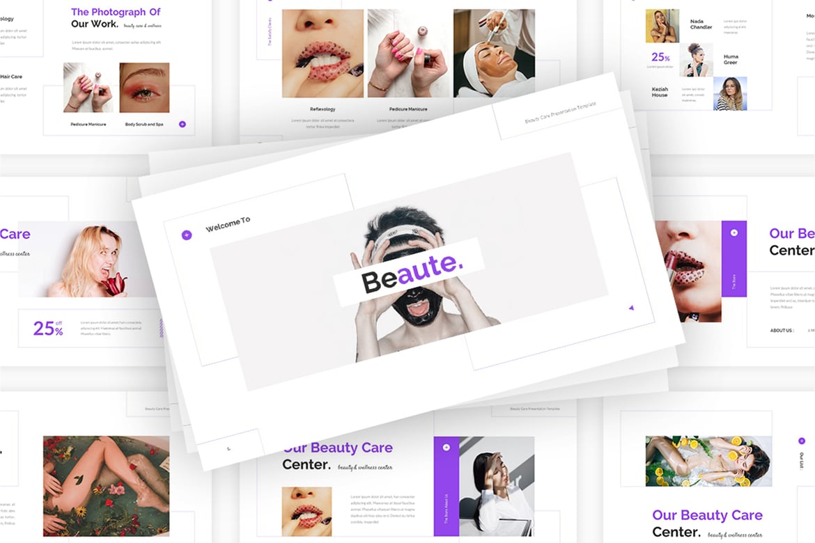 Template Presentasi Kecantikan Beaute - Powerpoint yang Menarik