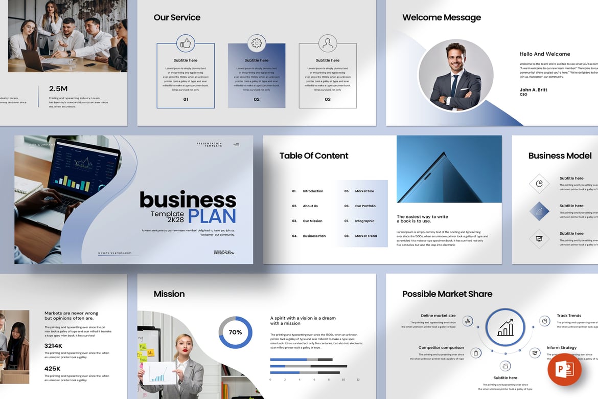 Template PowerPoint Rencana Bisnis yang Menarik dan Profesional