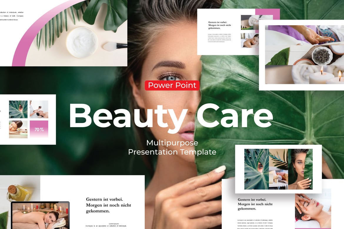 Template PowerPoint Perawatan Kecantikan yang Profesional dan Modern