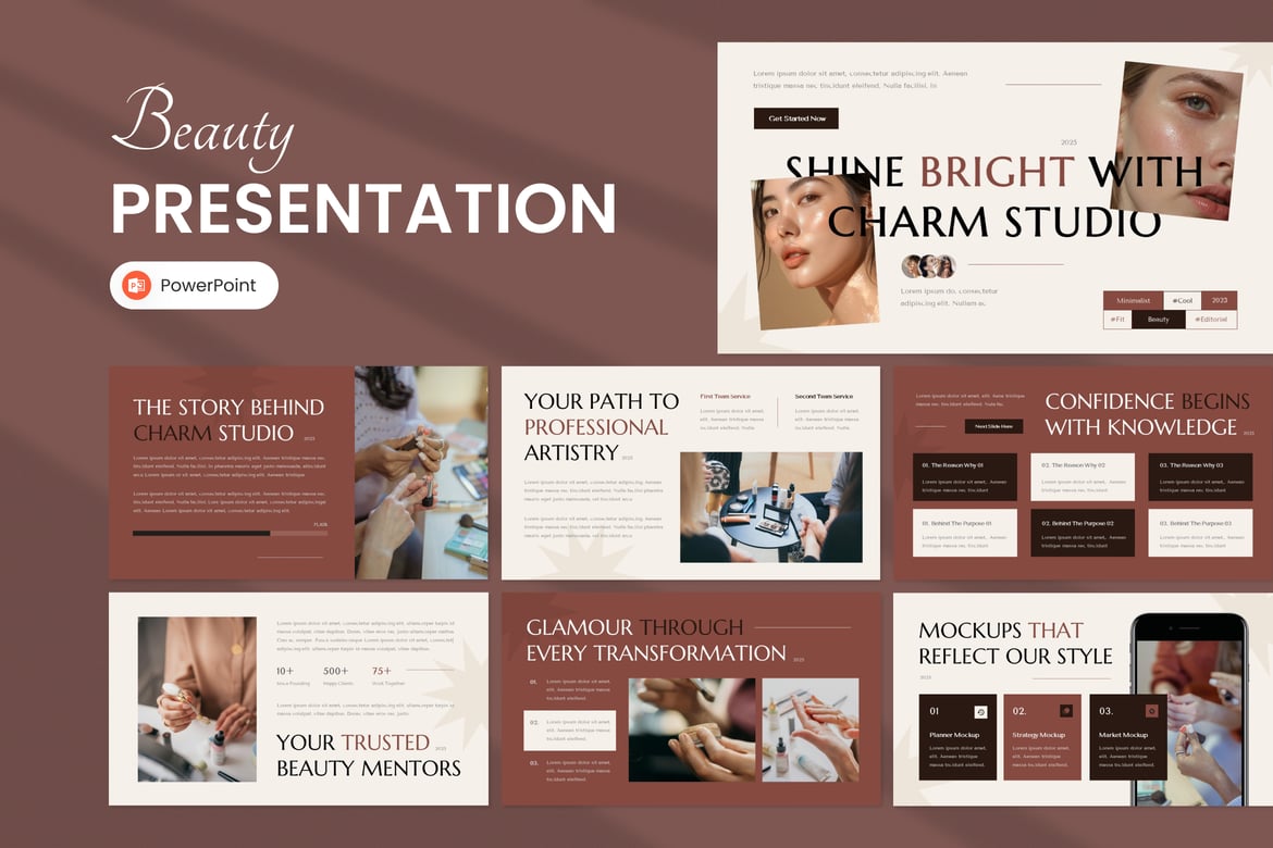 Template Presentasi Kelas Kecantikan yang Elegan