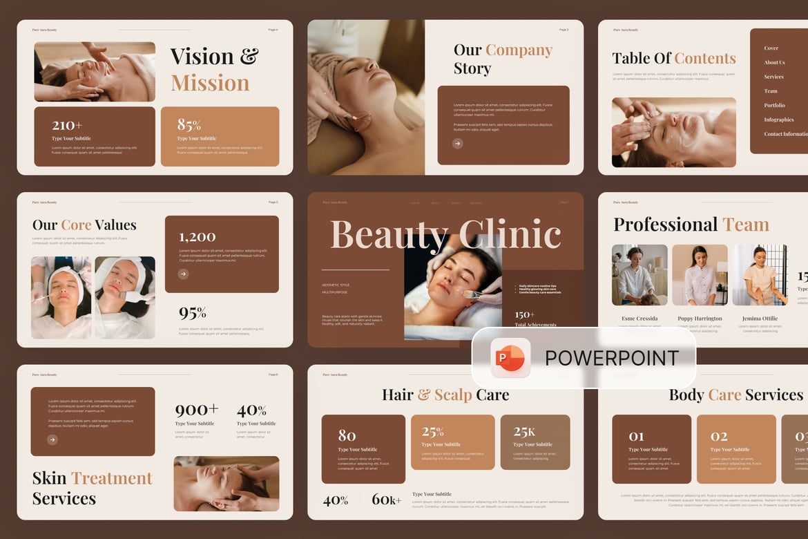 Template Presentasi Klinik Kecantikan yang Menawan