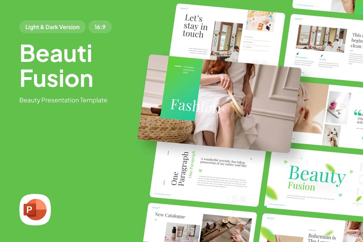 Template PowerPoint Presentasi Minimalis untuk Kecantikan