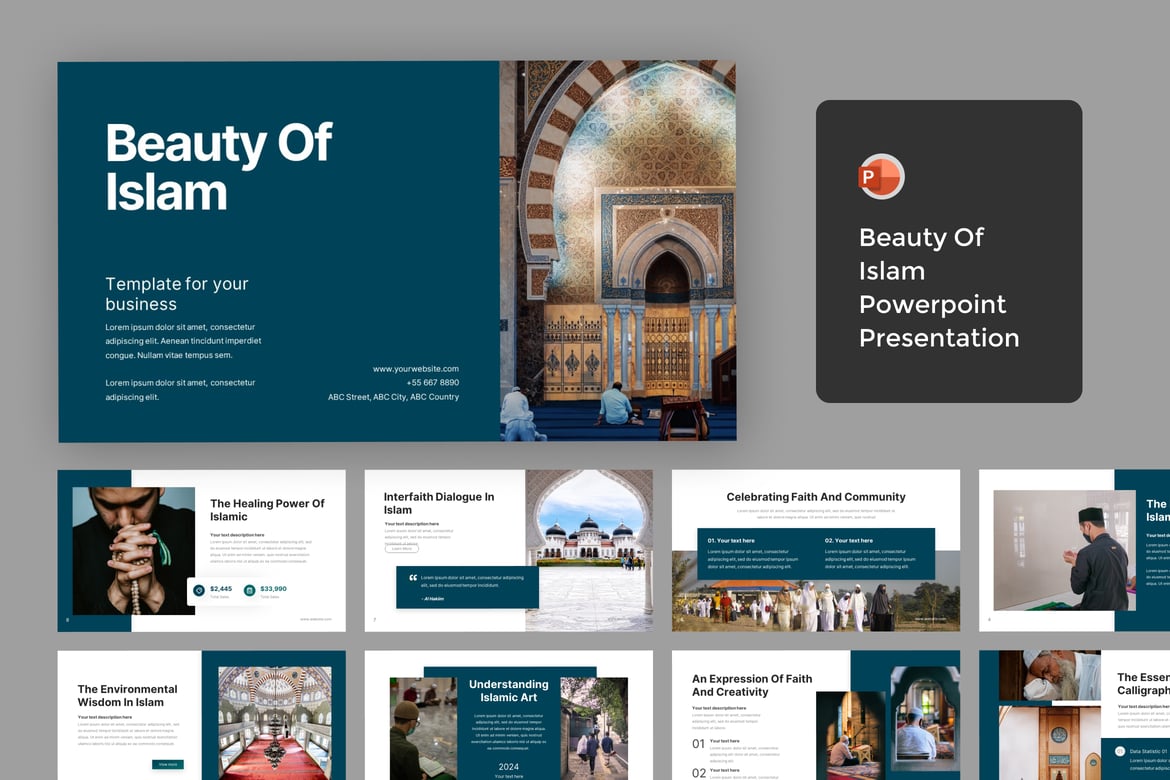 Template Presentasi PowerPoint Keindahan Islam
